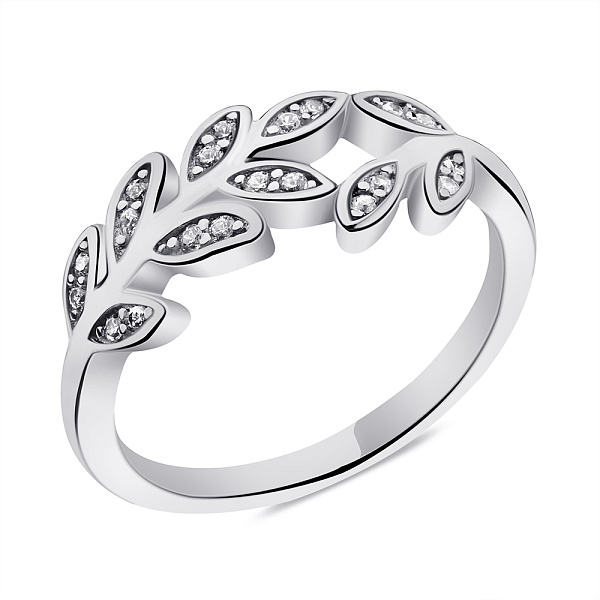 Серебряное кольцо Веточка с фианитами (арт. 7501/6416) – изображение 1