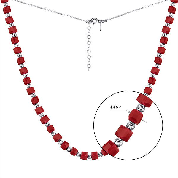 Колье из серебра с красным ониксом (арт. 7507/2009ок) – изображение 2