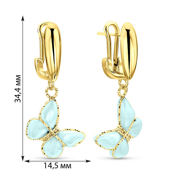 Золотые серьги Francelli Бабочки (арт. 109736жкмг) – изображение 5