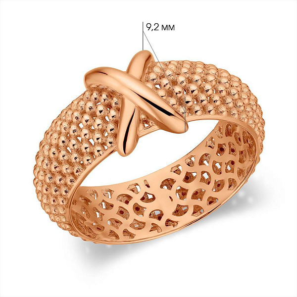 Кольцо из красного золота без камней (арт. 156730) – изображение 5