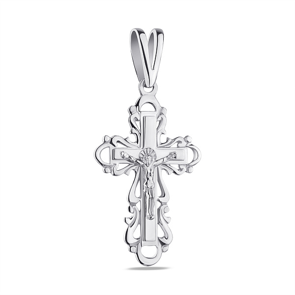 Крестик серебряный без камней (арт. 7504/2-0093.0.2) – изображение 1