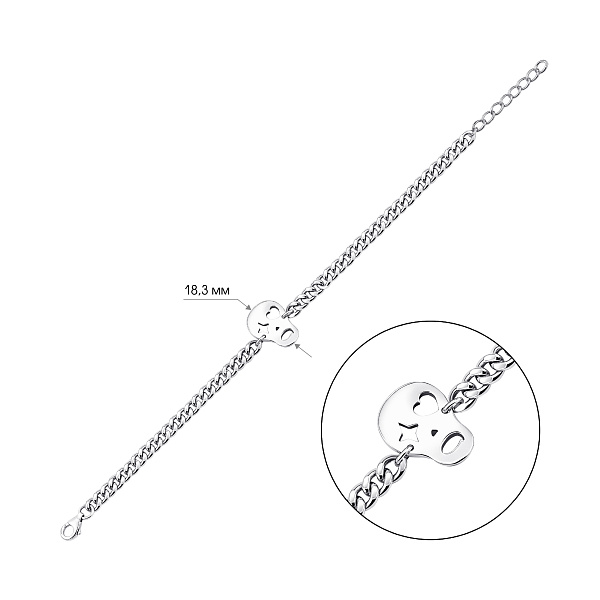 Серебряный браслет Череп (арт. 7909/5240) – изображение 2