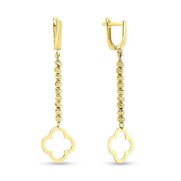 Сережки-подвески из желтого золота (арт. 107891ж) – изображение 1