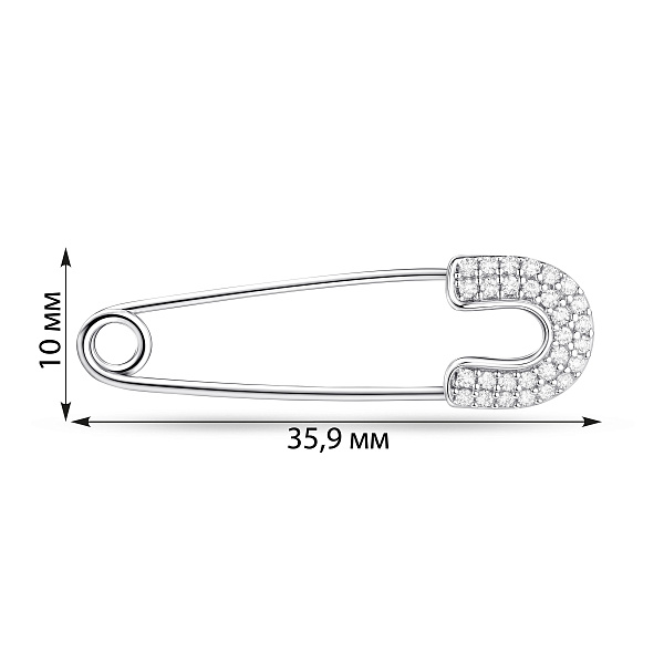 Серебряная булавка с фианитами (арт. 7511/178) – изображение 2