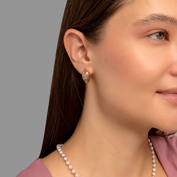 Серьги из красного золота Змея с фианитами (арт. 111450к) – изображение 3