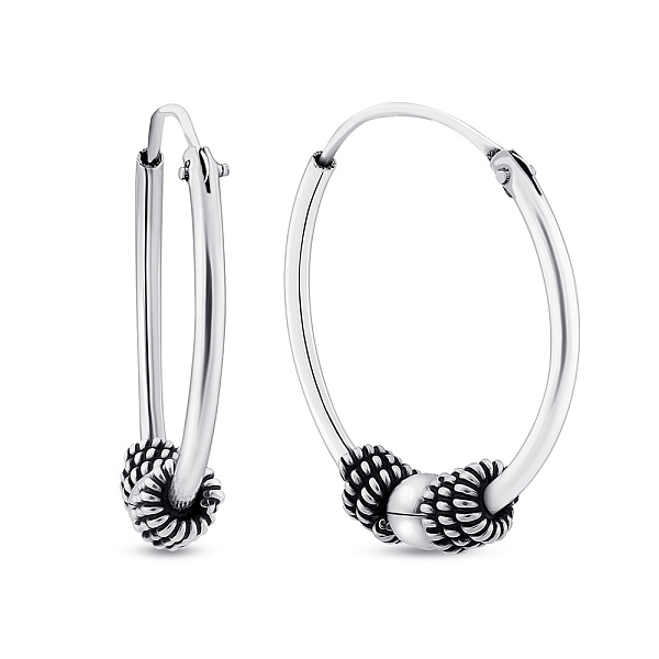 Серебряные серьги-кольца без камней (арт. 7902/С5/317) – изображение 1