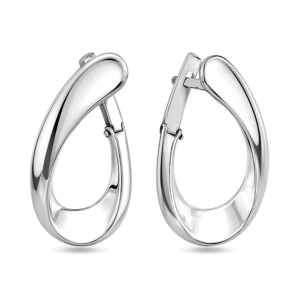 Серьги из белого золота без камней (арт. 110391б) – изображение 1