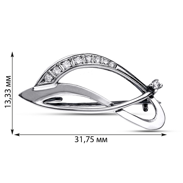 Серебряная брошь с фианитами (арт. 7905/6110011) – изображение 2