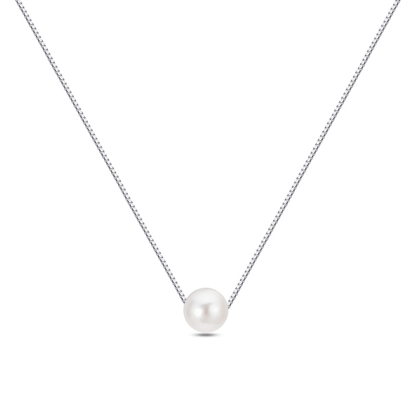 Серебряное колье с жемчугом (арт. 7507/2435жб) – изображение 1