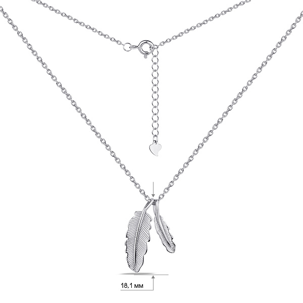 Серебряное колье "Перо" (арт. 7507/1572) – изображение 3