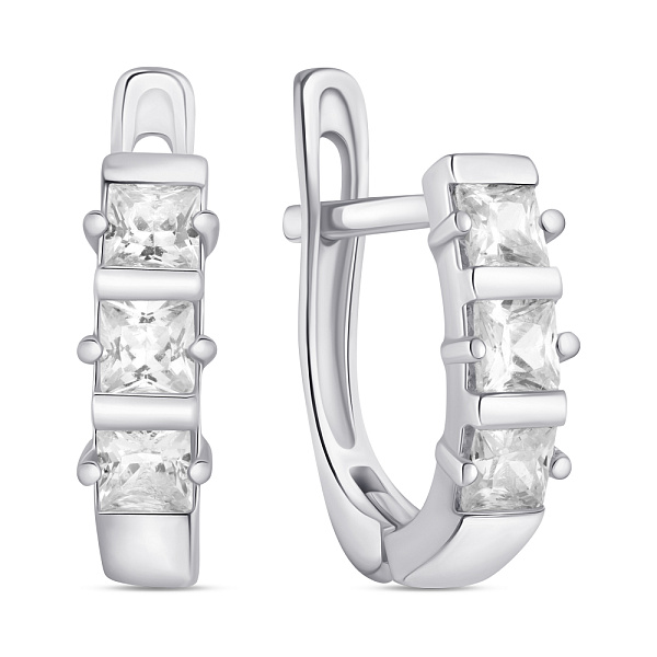 Серебряные серьги с фианитами (арт. 7502/С2Ф/343) – изображение 1