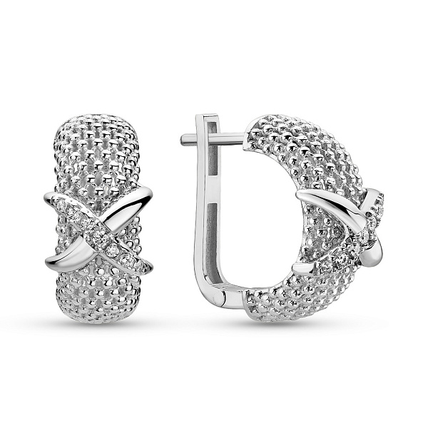 Золотые серьги с фианитами (арт. 1092065б) – изображение 1