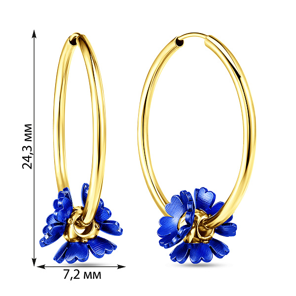 Золотые серьги Francelli Фиалки (арт. 1091788/20жс) – изображение 2