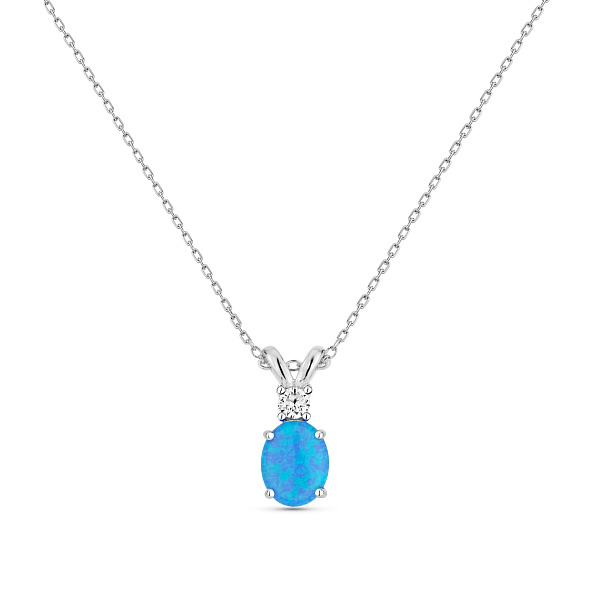 Колье из серебра с опалом (арт. 7507/2474Пос) – изображение 1