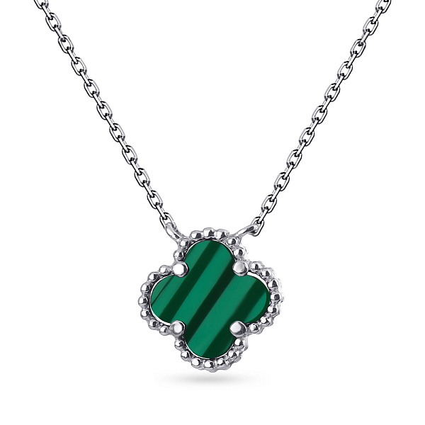 Серебряное колье с малахитом (арт. 7507/470/10млх) – изображение 1