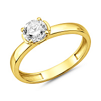 Золота каблучка на заручини з фіанітом (арт. 142200ж)