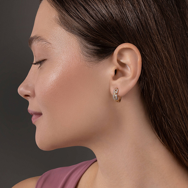 Сережки золотые с фианитами (арт. 110398ж) – изображение 3