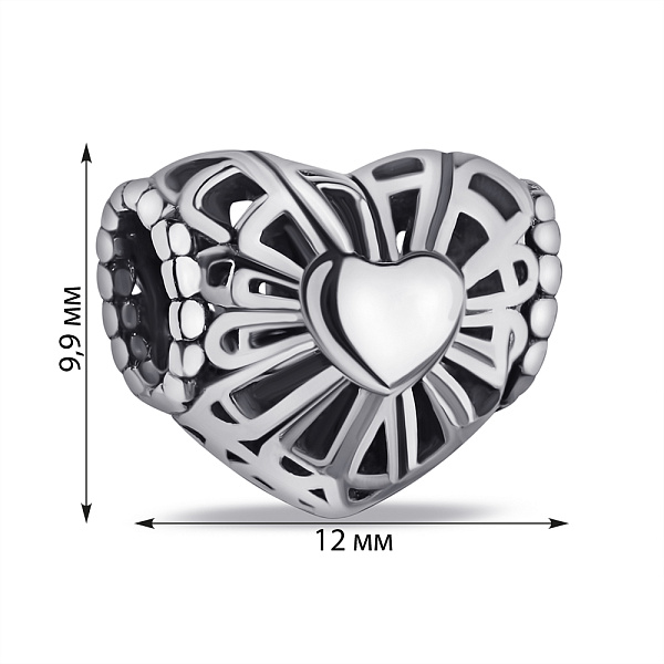 Серебряный шарм Сердце (арт. 7903/2053) – изображение 2