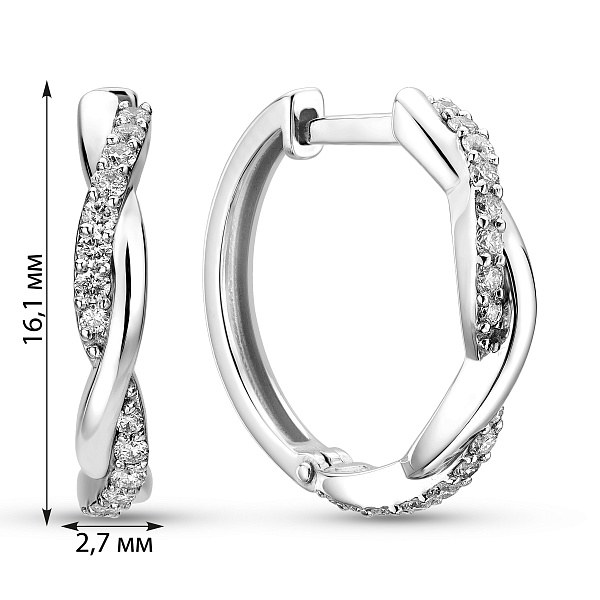 Серьги из белого золота с бриллиантами (арт. С011323020б) – изображение 4