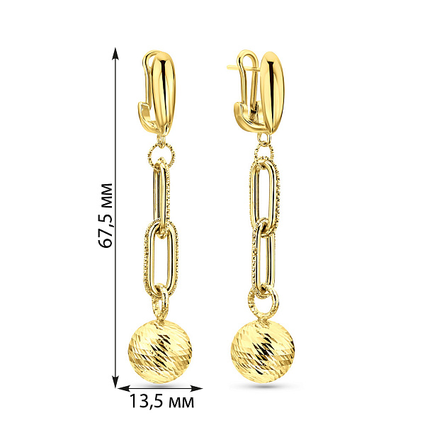 Серьги из желтого золота Francelli (арт. 109776ж) – изображение 5