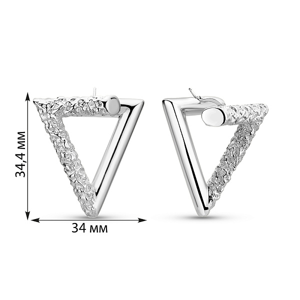 Серьги Francelli из белого золота без камней (арт. е1091985/35б) – изображение 2
