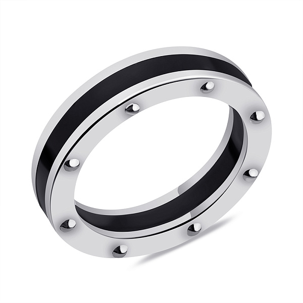 Серебряное кольцо с ониксом (арт. 7501/6567о) – изображение 1