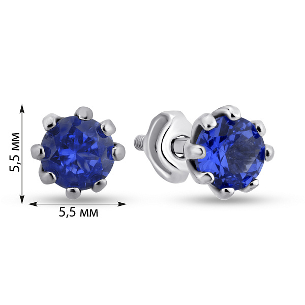 Серьги из серебра с сапфиром (арт. 7518/531Спссп) – изображение 2
