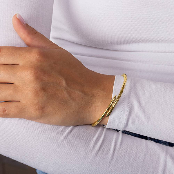 Жесткий браслет из желтого золота (арт. 326338ж) – изображение 3