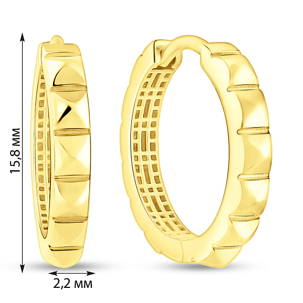 Серьги-кольца из желтого золота (арт. 1091307/20ж) – изображение 5