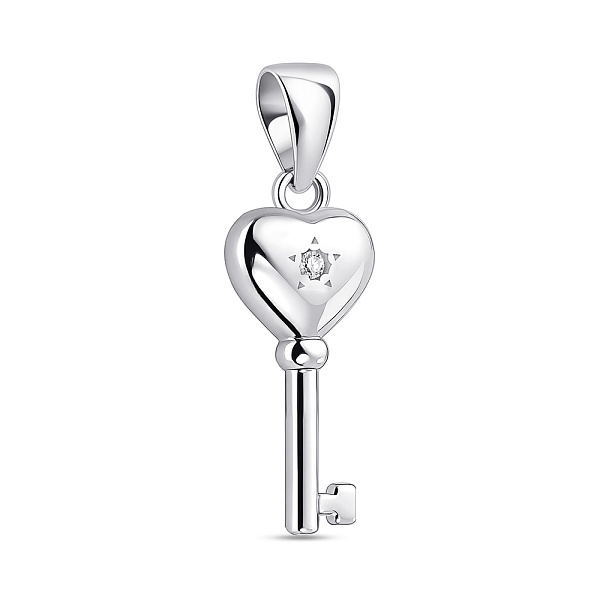 Серебряная подвеска Ключик с фианитом (арт. 7503/4441) – изображение 1