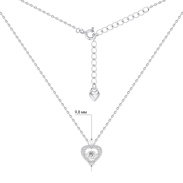 Серебряное колье Сердце (арт. 7507/2372) – изображение 3