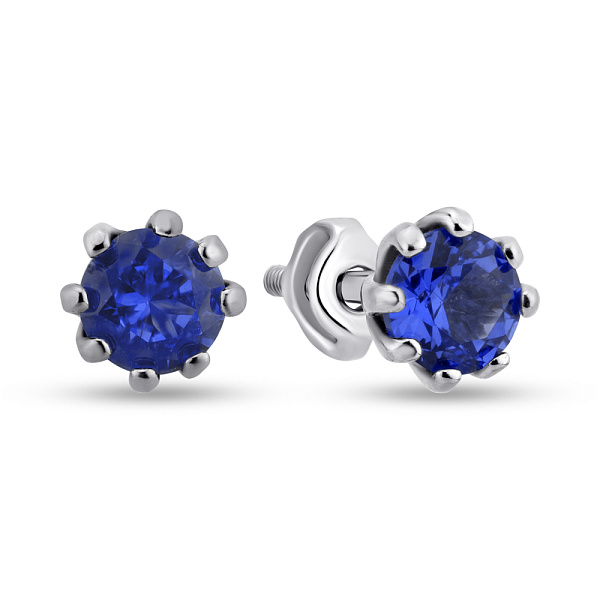 Серьги из серебра с сапфиром (арт. 7518/531Спссп) – изображение 1