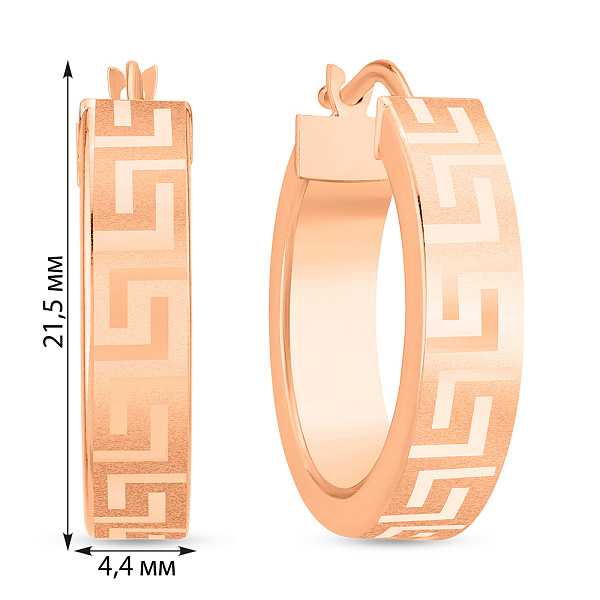 Серьги-кольца Олимпия из красного золота (арт. 1091575/20) – изображение 5