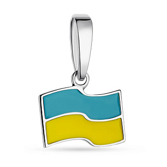 Фото Серебряный подвес "Прапор Украины" с эмалью (арт. 7503/428ппегж)