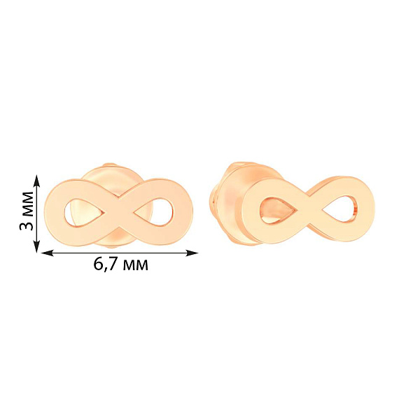 Серьги "Бесконечность" из красного золота (арт. 110903) – изображение 3