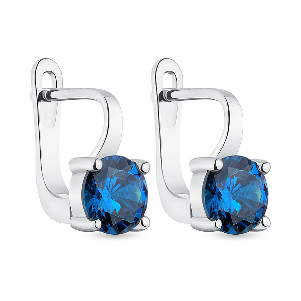 Серебряные серьги с фианитами (арт. 7502/СК2ФЛТ/404) – изображение 1