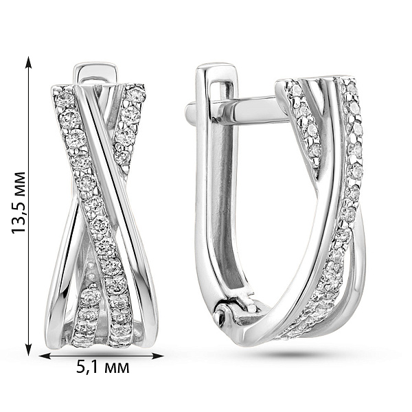 Серьги из белого золота с бриллиантами (арт. С011122015б) – изображение 3
