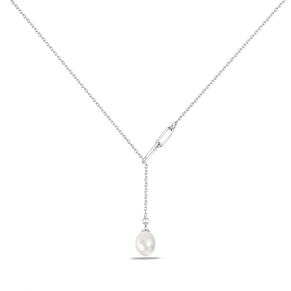 Серебряное колье с жемчугом (арт. 7507/2134жб) – изображение 1