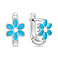 Срібні сережки квітка з емаллю (арт. 7502/2722ебг) – зображення 1