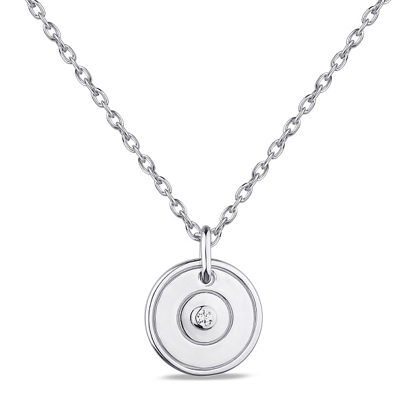 Серебряное колье с фианитом (арт. 7507/1628) – изображение 1