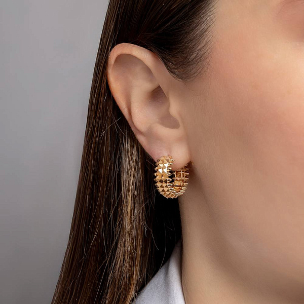 Серьги из красного золота без камней (арт. 1091711/15) – изображение 2