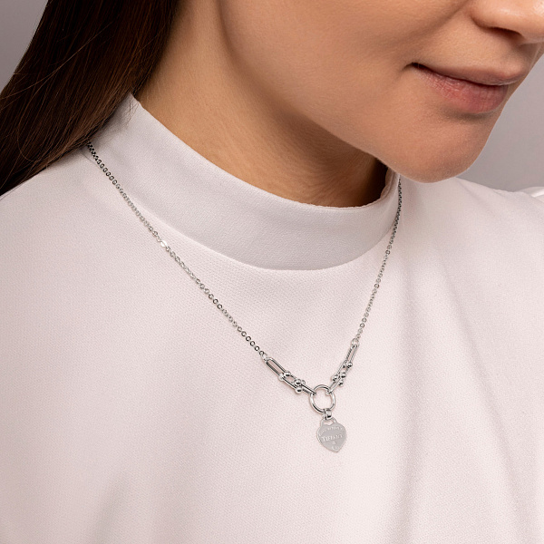 Колье из белого золота Сердце (арт. 353018б) – изображение 3
