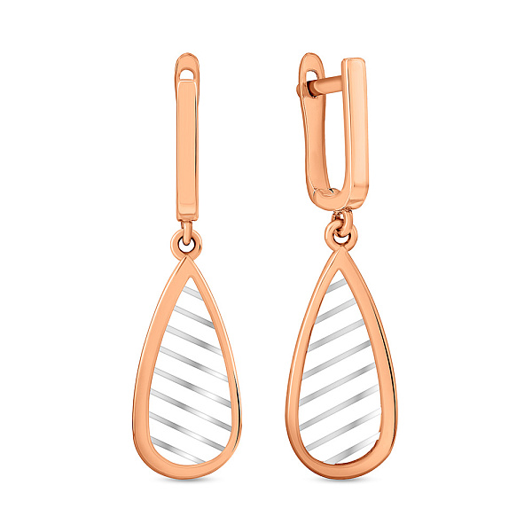 Золотые серьги Капля без камней (арт. 104085р) – изображение 1