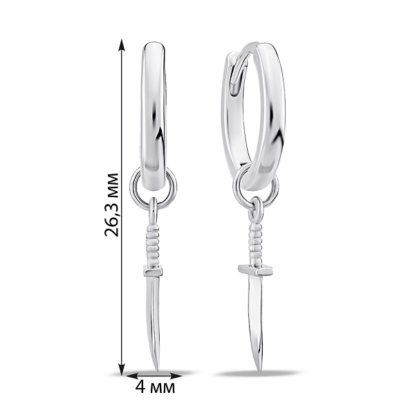 Серебряные серьги с подвесками (арт. 7502/9705/10) – изображение 2