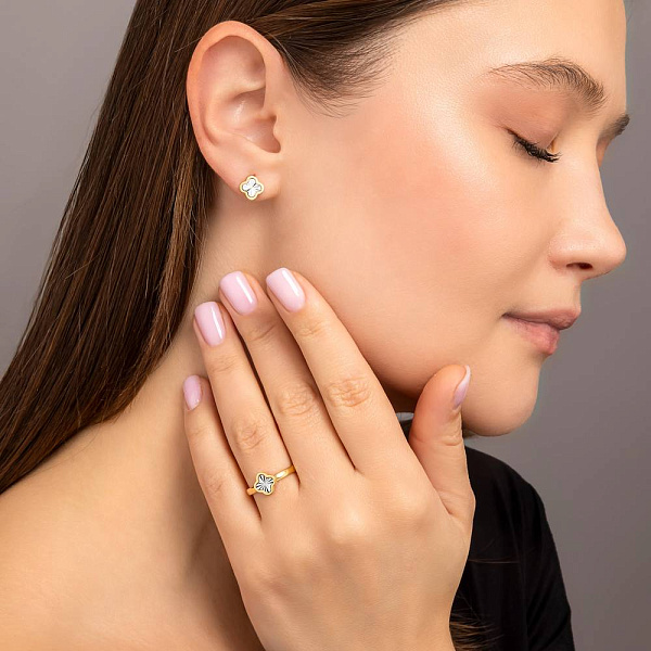 Серьги из желтого и белого золота (арт. 1091791/8жба) – изображение 3