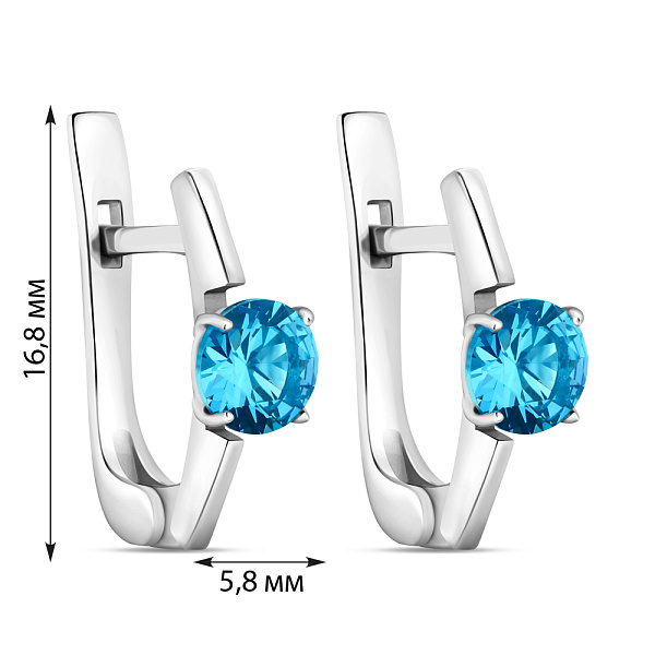 Серебряные серьги с аквамарином (арт. 7502/574Амсп) – изображение 2