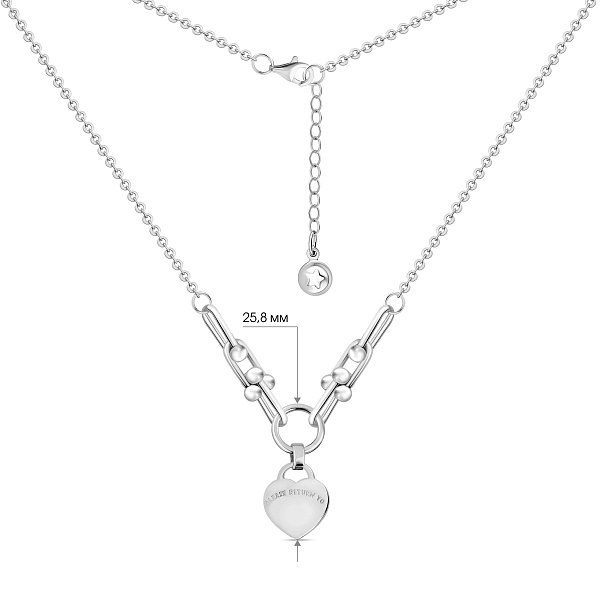 Колье из белого золота Сердце (арт. 353018б) – изображение 5
