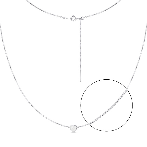 Тонкое серебряное колье Сердце (арт. 7507/2365п) – изображение 1