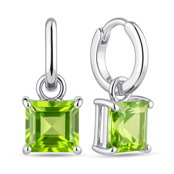 Серебряные серьги с крупным хризолитом (арт. 7502/2193821Хрз) – изображение 1