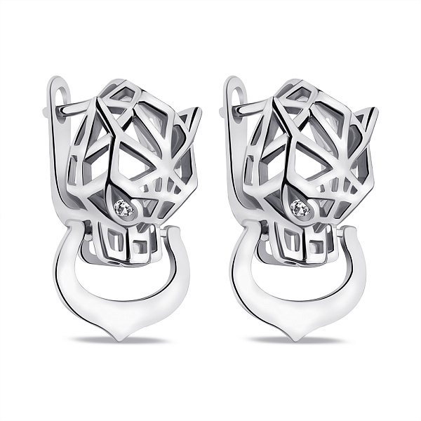 Серьги из серебра с фианитами (арт. 7502/9536) – изображение 1